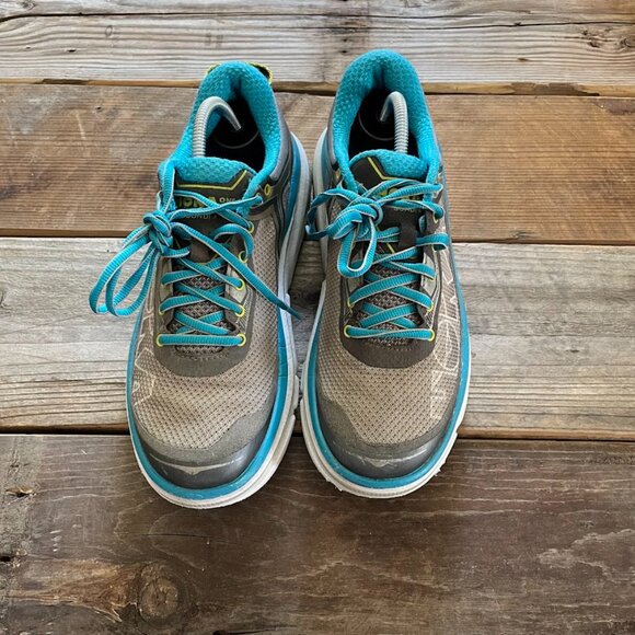 Women Hoka One One Bondi 4 Grey Running Shoes Sneakers - Picture 5 of 8